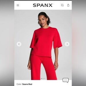 SPANX Red Short Sleeve Tee